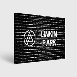 Холст прямоугольный Linkin Park glitch на темном фоне: надпись и симво, цвет: 3D-принт