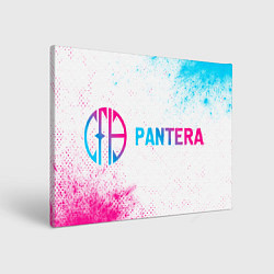Холст прямоугольный Pantera neon gradient style: надпись и символ, цвет: 3D-принт