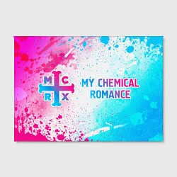 Холст прямоугольный My Chemical Romance neon gradient style: надпись и, цвет: 3D-принт — фото 2