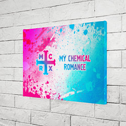 Холст прямоугольный My Chemical Romance neon gradient style: надпись и, цвет: 3D-принт — фото 2