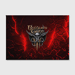 Холст прямоугольный Baldurs Gate 3 logo red, цвет: 3D-принт — фото 2