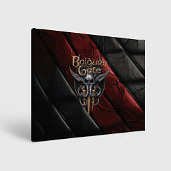Холст прямоугольный Baldurs Gate 3 logo dark, цвет: 3D-принт