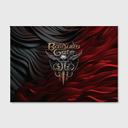 Холст прямоугольный Baldurs Gate 3 logo dark red black, цвет: 3D-принт — фото 2