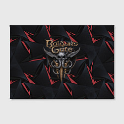 Холст прямоугольный Baldurs Gate 3 logo dark red, цвет: 3D-принт — фото 2
