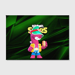 Холст прямоугольный Doug Brawl stars dark green, цвет: 3D-принт — фото 2