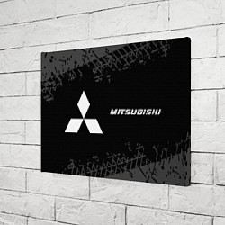 Холст прямоугольный Mitsubishi speed на темном фоне со следами шин: на, цвет: 3D-принт — фото 2