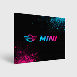 Холст прямоугольный Mini - neon gradient: надпись и символ, цвет: 3D-принт