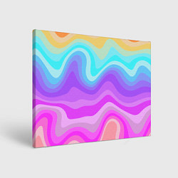 Холст прямоугольный Неоновая разноцветная волна, цвет: 3D-принт