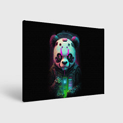 Холст прямоугольный Панда киберпанк, цвет: 3D-принт