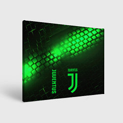Холст прямоугольный Juventus green logo neon, цвет: 3D-принт
