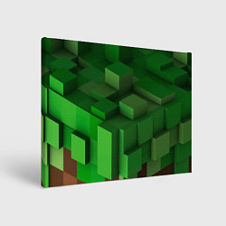 Холст прямоугольный Зелёный блоковый паттерн, цвет: 3D-принт