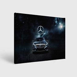 Холст прямоугольный Mercedes Benz black, цвет: 3D-принт