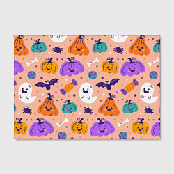 Холст прямоугольный Halloween - pumpkins and ghosts, цвет: 3D-принт — фото 2