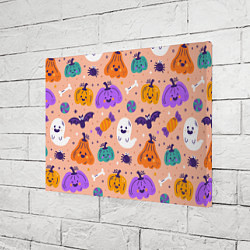 Холст прямоугольный Halloween - pumpkins and ghosts, цвет: 3D-принт — фото 2