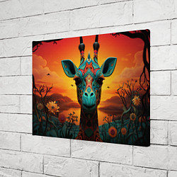 Холст прямоугольный Жираф в стиле фолк-арт, цвет: 3D-принт — фото 2