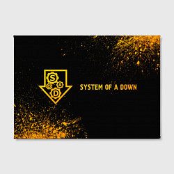 Холст прямоугольный System of a Down - gold gradient по-горизонтали, цвет: 3D-принт — фото 2