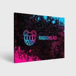 Холст прямоугольный Radiohead - neon gradient по-горизонтали, цвет: 3D-принт
