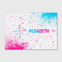 Холст прямоугольный Megadeth neon gradient style по-горизонтали, цвет: 3D-принт — фото 2