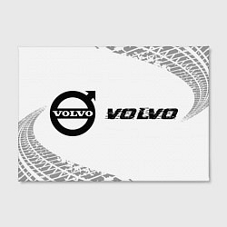 Холст прямоугольный Volvo speed на светлом фоне со следами шин по-гори, цвет: 3D-принт — фото 2