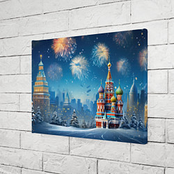 Холст прямоугольный Новогодняя Москва, цвет: 3D-принт — фото 2