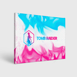 Холст прямоугольный Tomb Raider neon gradient style по-горизонтали, цвет: 3D-принт