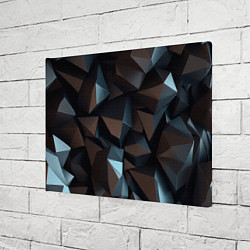 Холст прямоугольный Черная геометрическая абстракция - объемные грани, цвет: 3D-принт — фото 2