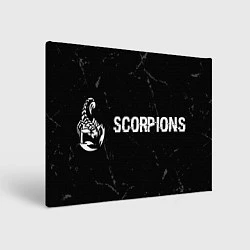 Холст прямоугольный Scorpions glitch на темном фоне по-горизонтали, цвет: 3D-принт