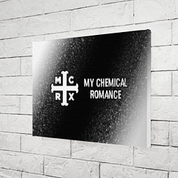 Холст прямоугольный My Chemical Romance glitch на темном фоне по-гориз, цвет: 3D-принт — фото 2