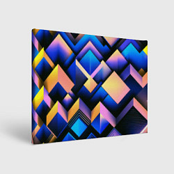 Холст прямоугольный Неоновые абстрактные горы, цвет: 3D-принт