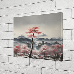 Холст прямоугольный Высокое дерево и гора Фудзияма, цвет: 3D-принт — фото 2