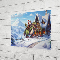 Холст прямоугольный Санта на драконе 2024, цвет: 3D-принт — фото 2