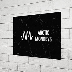 Холст прямоугольный Arctic Monkeys glitch на темном фоне по-горизонтал, цвет: 3D-принт — фото 2