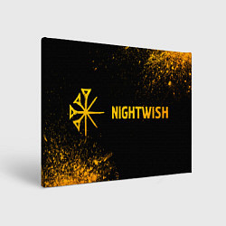 Холст прямоугольный Nightwish - gold gradient по-горизонтали, цвет: 3D-принт