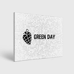 Холст прямоугольный Green Day glitch на светлом фоне по-горизонтали, цвет: 3D-принт