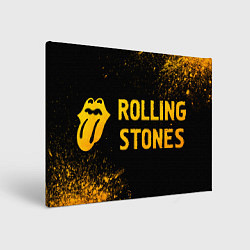 Холст прямоугольный Rolling Stones - gold gradient по-горизонтали, цвет: 3D-принт