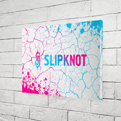 Холст прямоугольный Slipknot neon gradient style по-горизонтали, цвет: 3D-принт — фото 2