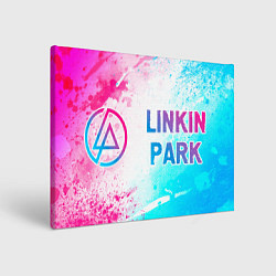 Холст прямоугольный Linkin Park neon gradient style по-горизонтали, цвет: 3D-принт