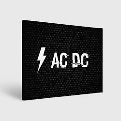 Холст прямоугольный AC DC glitch на темном фоне по-горизонтали, цвет: 3D-принт