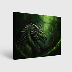 Холст прямоугольный Зеленый дракон символ 2024, цвет: 3D-принт