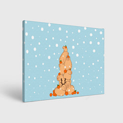 Холст прямоугольный Гора капибара в снегу, цвет: 3D-принт
