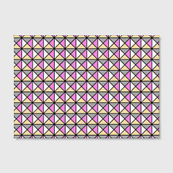 Холст прямоугольный Геометрический треугольники бело-серо-розовый, цвет: 3D-принт — фото 2