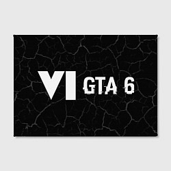Холст прямоугольный GTA 6 glitch на темном фоне по-горизонтали, цвет: 3D-принт — фото 2