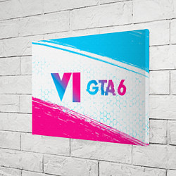 Холст прямоугольный GTA 6 neon gradient style по-горизонтали, цвет: 3D-принт — фото 2