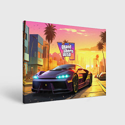 Холст прямоугольный Auto GTA 6, цвет: 3D-принт
