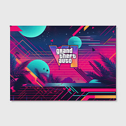 Холст прямоугольный GTA 6 логотип и абстракция, цвет: 3D-принт — фото 2