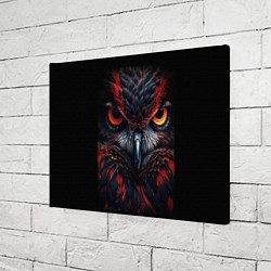 Холст прямоугольный Черная сова с красными глазами, цвет: 3D-принт — фото 2