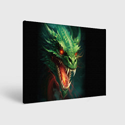 Холст прямоугольный Древний злой зеленый дракон, цвет: 3D-принт