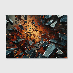 Холст прямоугольный Летящие камни и взрыв, цвет: 3D-принт — фото 2