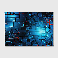 Холст прямоугольный Синие абстрактные плиты, цвет: 3D-принт — фото 2