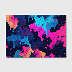 Холст прямоугольный Яркие кислотные разноцветные пятна в виде камуфляж, цвет: 3D-принт — фото 2